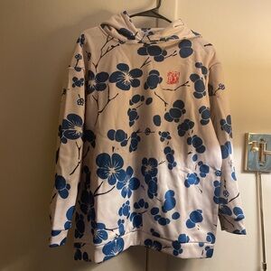 Blue floral hoodie
